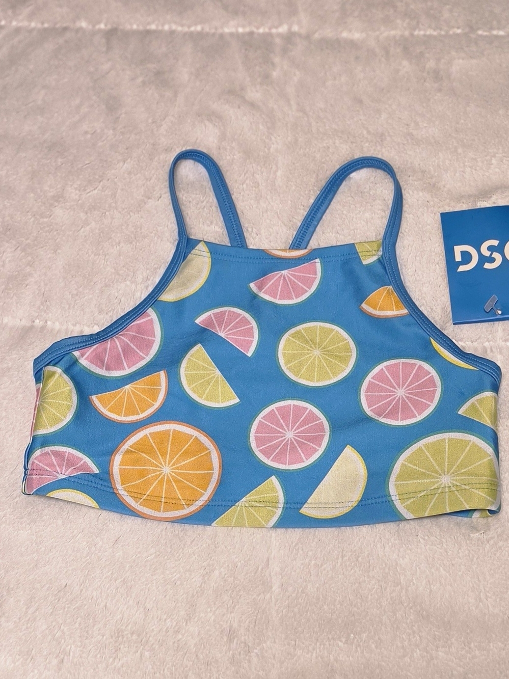 DSG Blue Citrus Print Swim Crop Top (S4-16)